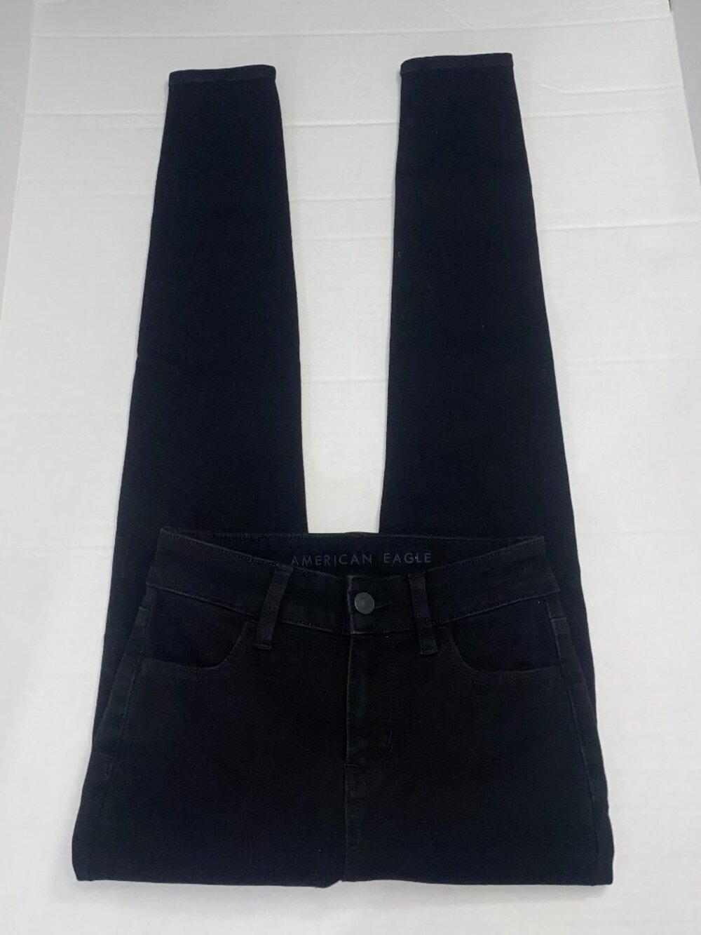 Black High Rise Jegging Skinny Minimalist Sleek Stretch Fit AE Size 000